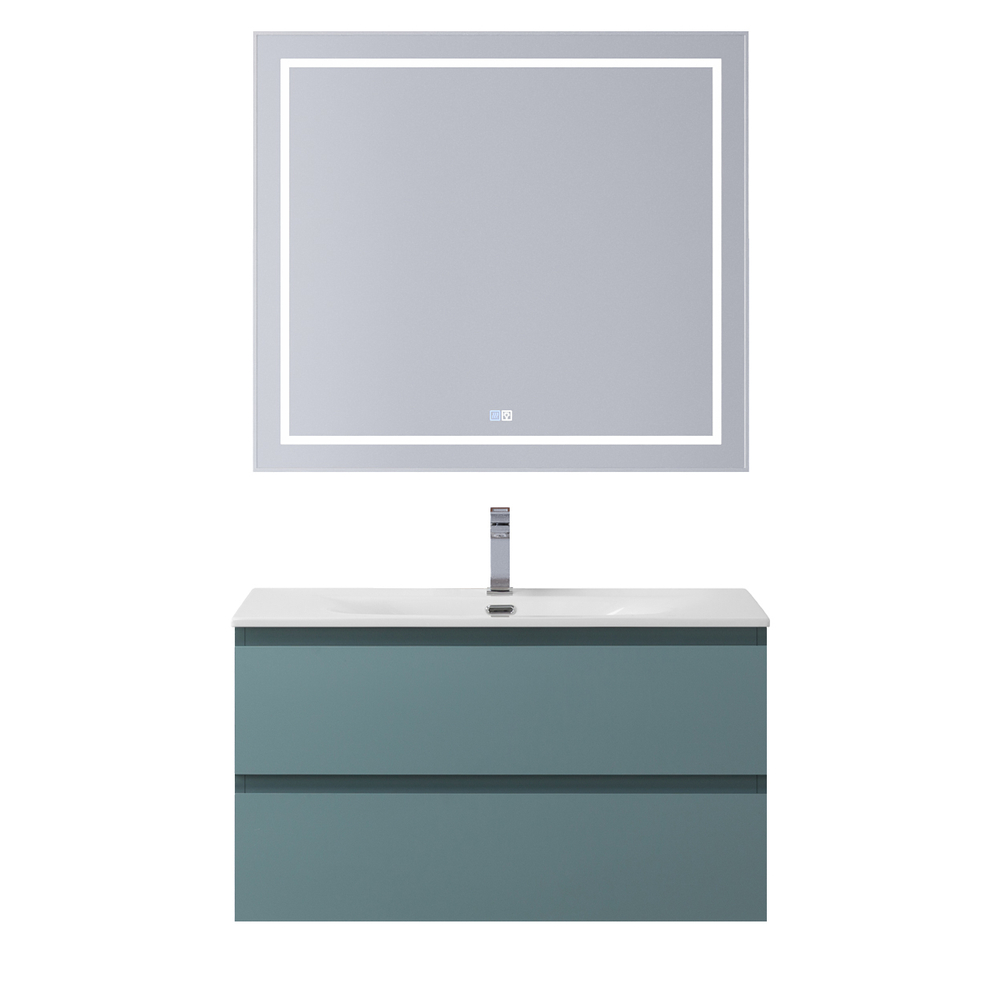 Тумба с раковиной подвесная BelBagno KRAFT-800-2C-SO-AO Голубой матовый, раковина белая BB-8099-80