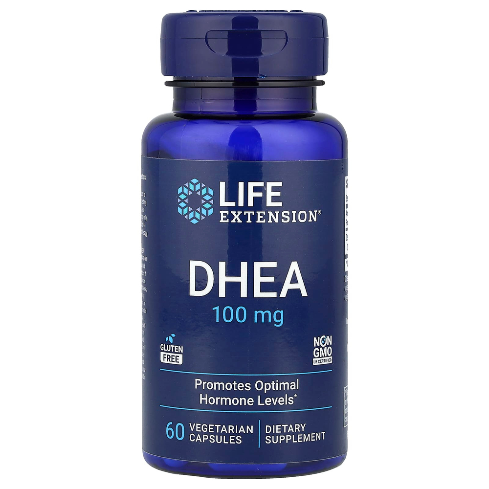 Life Extension, ДГЭА, 100 мг, 60 вегетарианских капсул