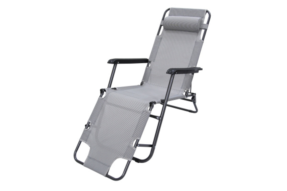 Кресло -шезлонг Бриз арт.ZRL010-A/1 (4 шт. в упаковке (каркас темно-серый, ткань серо-белая клетка)