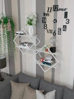 Набор полок ромб настенных белых  - ББ