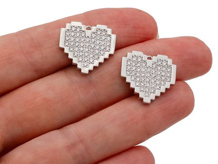 Подвеска Сердце "Pixel" 16,5мм