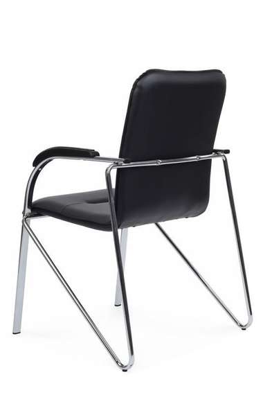 Стул Самба с пластиковыми подлокотниками SMB-03H Хром гальв. Черный