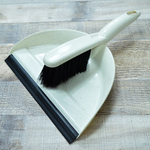 Щетка-сметка "Malta" с совком с совком с кромкой (бежевый флэк)