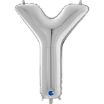 Шар фольгированный Буква Y 66 см (Серебряный)