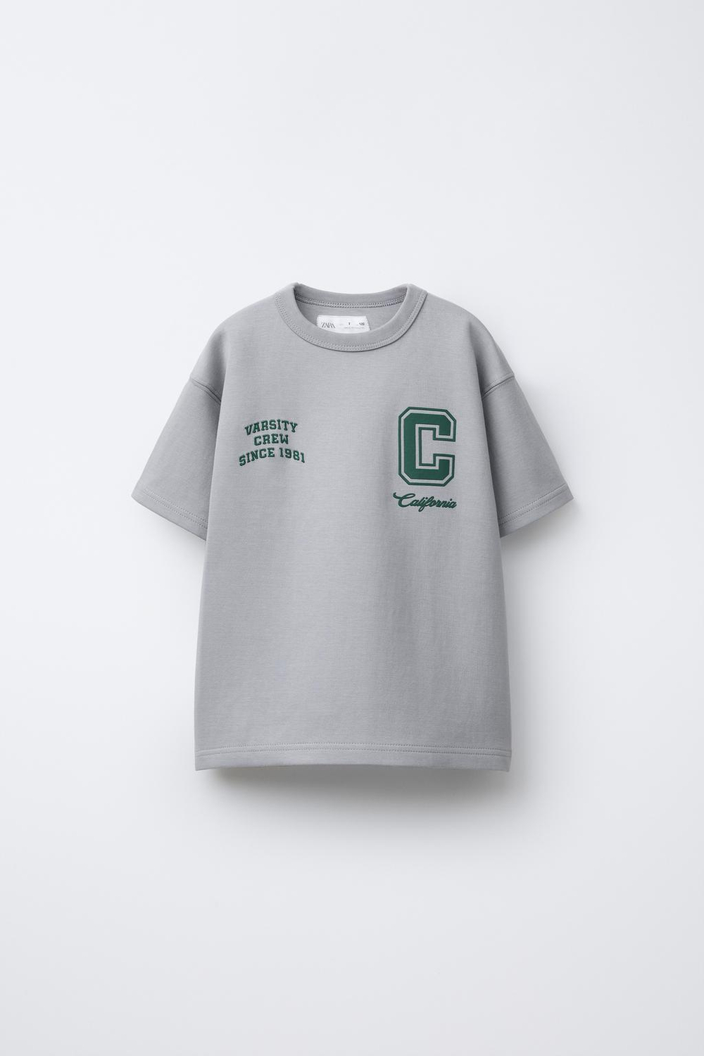 ZARA ФУТБОЛКА С НАШИВКАМИ, СЕРЫЙ