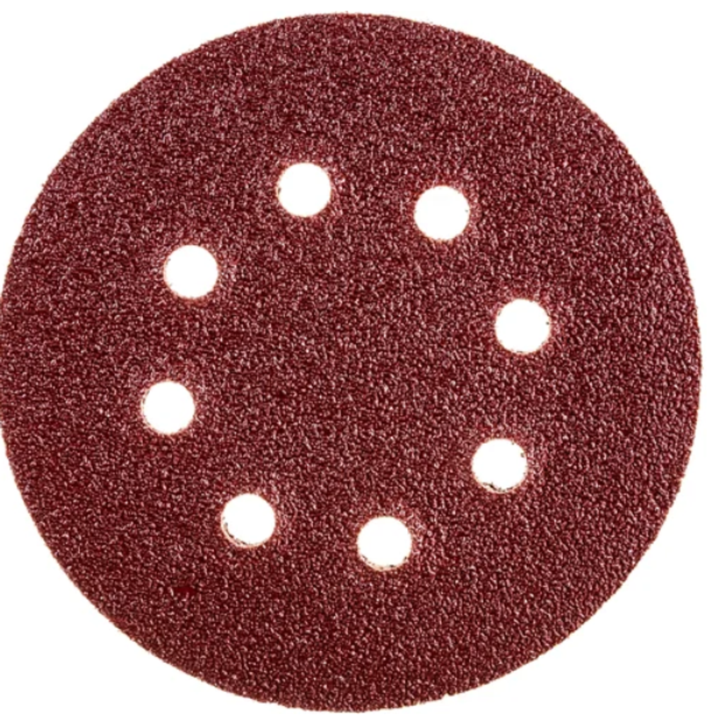 Круг шлифовальный на липучке Р 180 (125 мм; 8 отверстий) 10 шт;