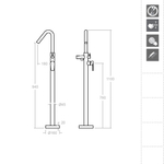 Напольный смеситель для ванны ALEXIA 368503SNM черный