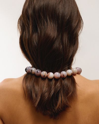 Бусы из розового агата