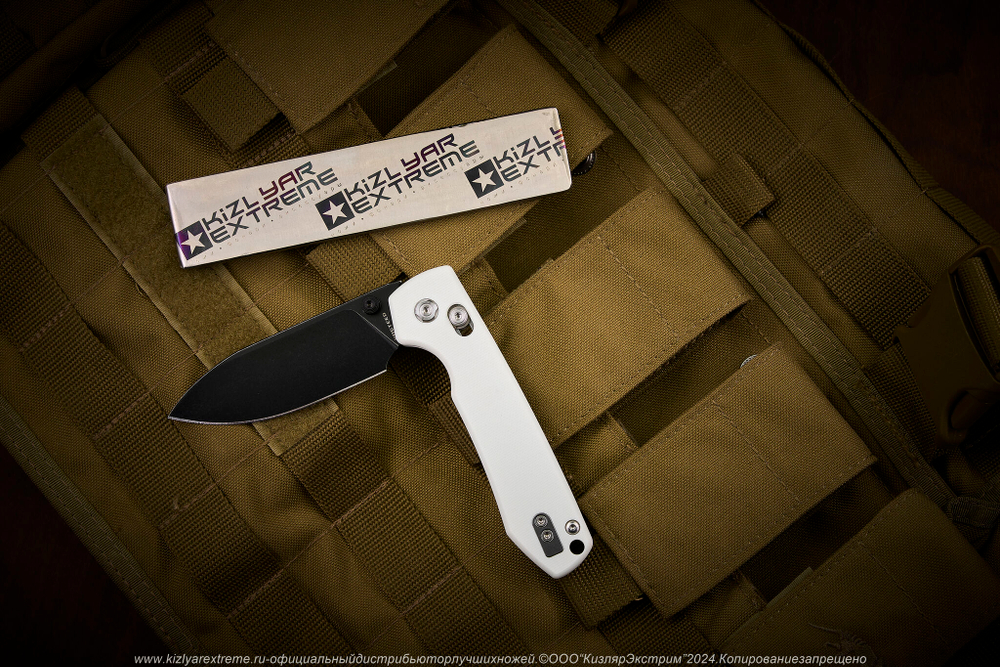 Нож Vosteed Raccoon CB сталь 14C28N Black Stonewash рукоять White G10