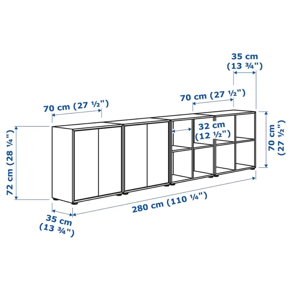 Комбинация для хранения - EKET IKEA/ЭКЕТ ИКЕА, 280x35x72 ,белый