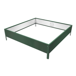 Клумба квадратная оцинкованная 1 ярус  RAL 6005 Зеленый мох