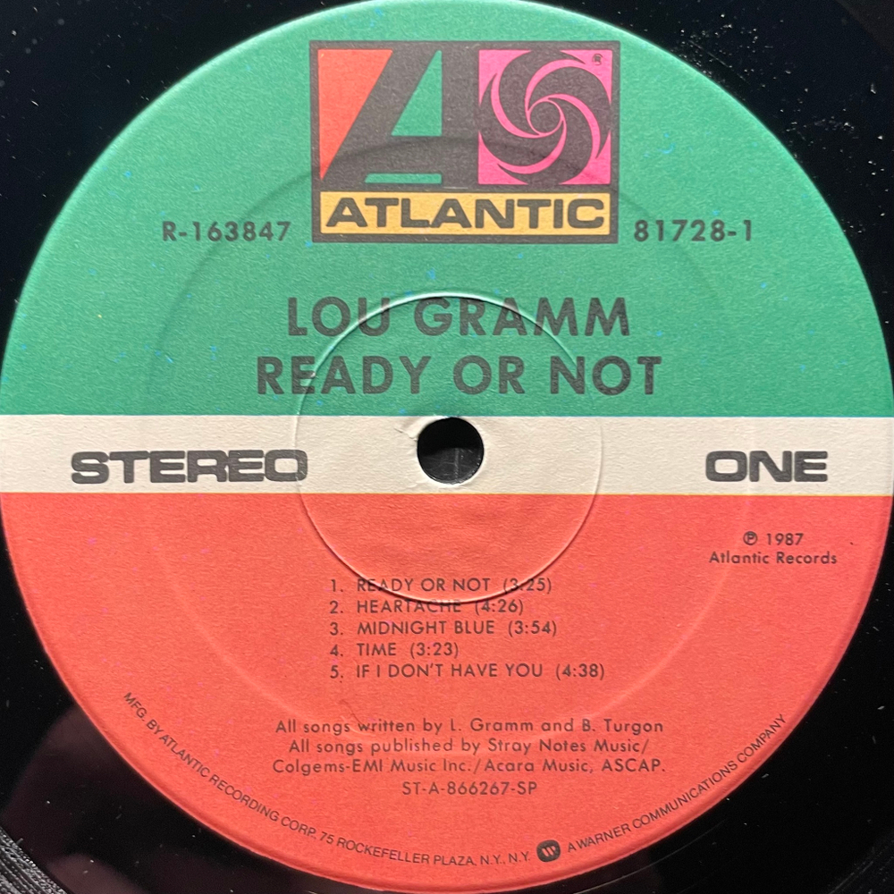 Lou Gramm ‎– Ready Or Not (США 1987г.)