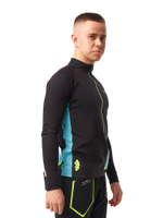 ЛОНГСЛИВ УТЕПЛЕННЫЙ МУЖСКОЙ 3/4 ZIP BRUSH | BLACK/SKYBLUE
