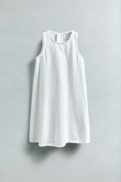 ZARA ДЖИНСОВОЕ ПЛАТЬЕ, БЕЛЫЙ