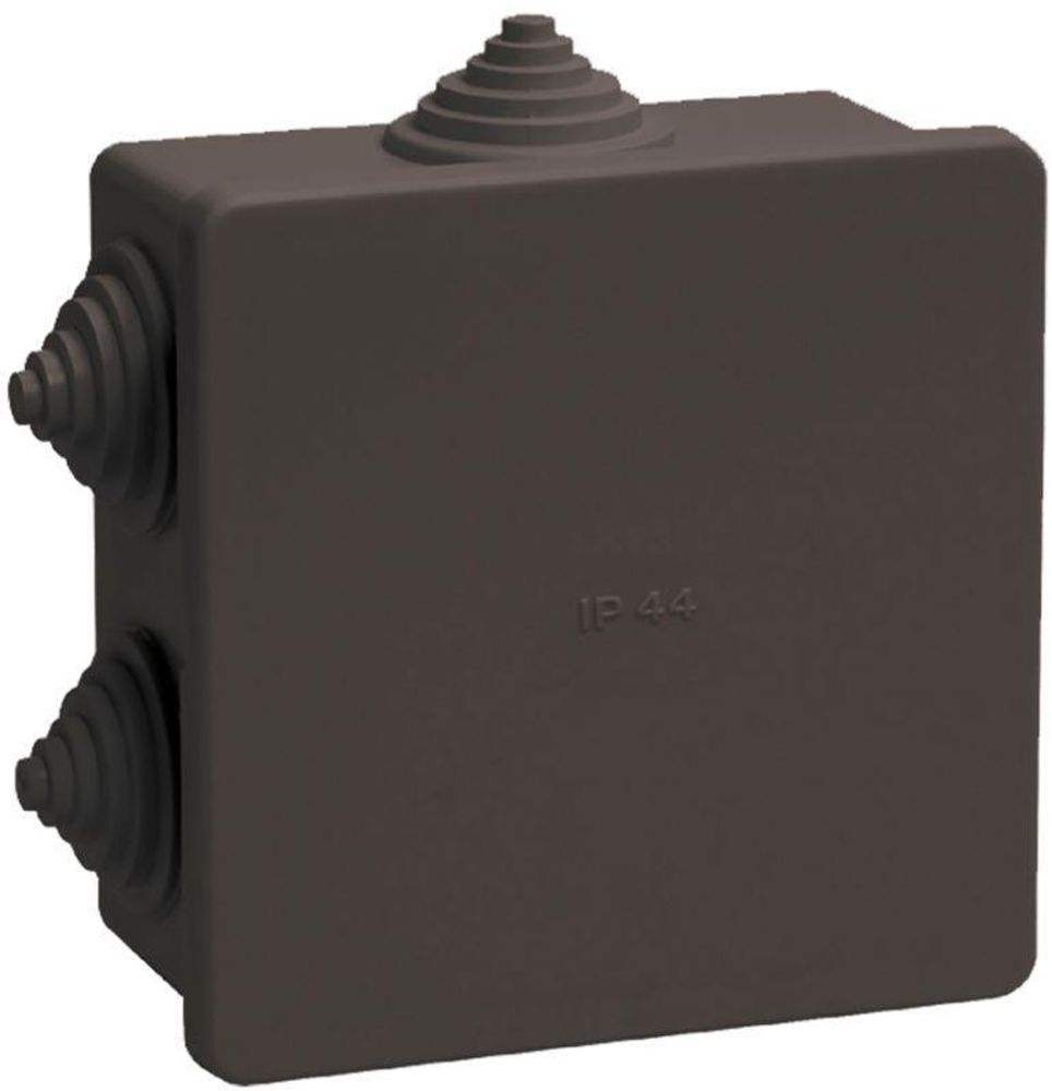 Коробка распаячная ОП 85х85х40 IP44 КМ41235 6 гермовводов черн. IEK UKO21-085-085-040-K02-44