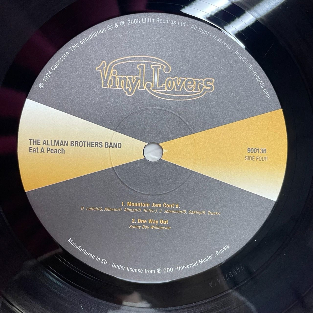 Винтажная виниловая пластинка LP The Allman Brothers Band Eat A Peach (Россия 2008)