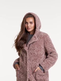 Шуба из овечьей шерсти, сиреневая, SilverFox