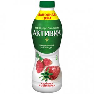ЙОГУРТ ПИТЬЕВОЙ КЛУБНИКА ЗЕМЛЯНИКА 670 ГР АКТИВИА