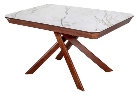 Стол BEZZO 1400 RRC с раздвижной прямоугольной столешницей / матовая керамика / американский орех