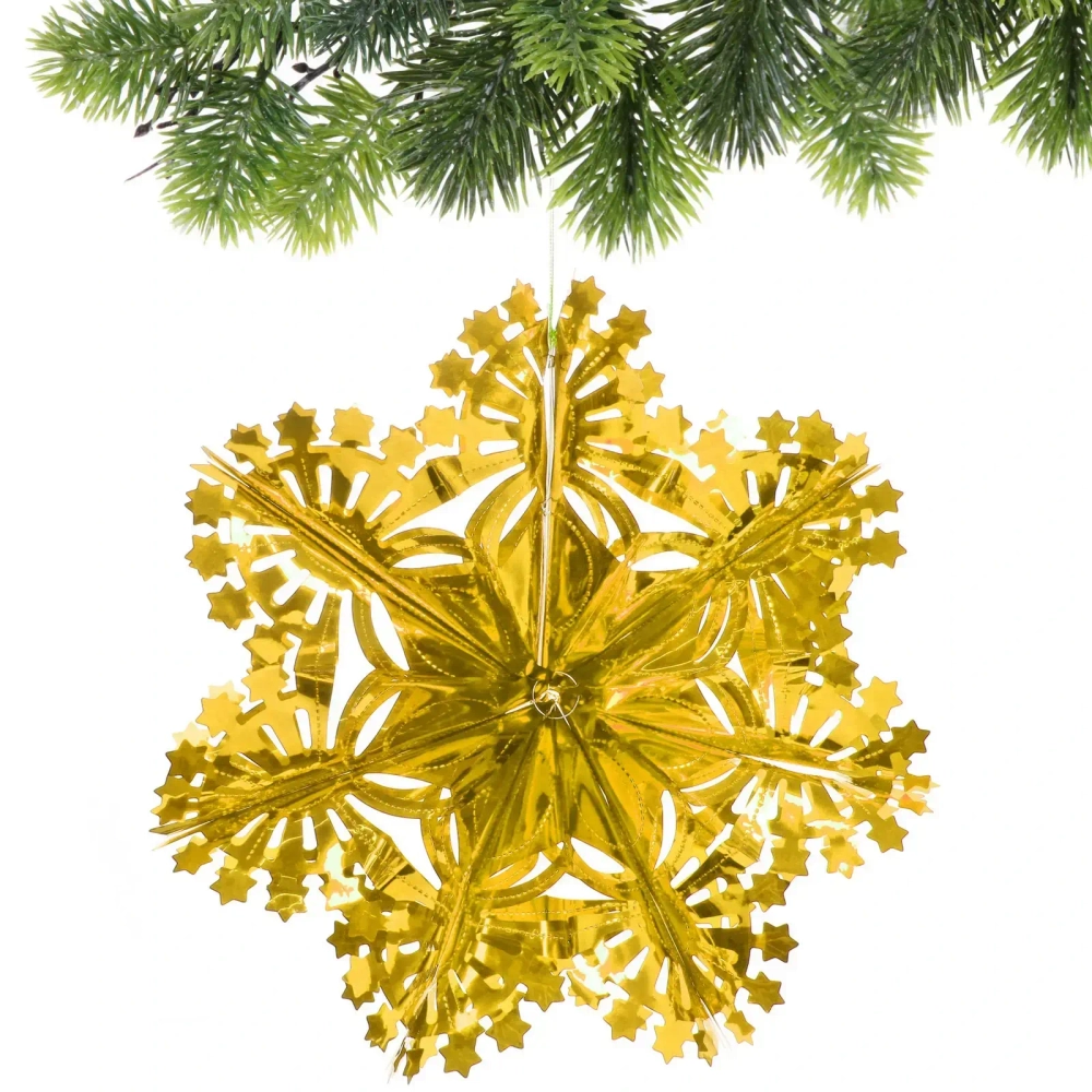 Украшение фольгированное «Сказочная снежинка» d-30 см, Золото
