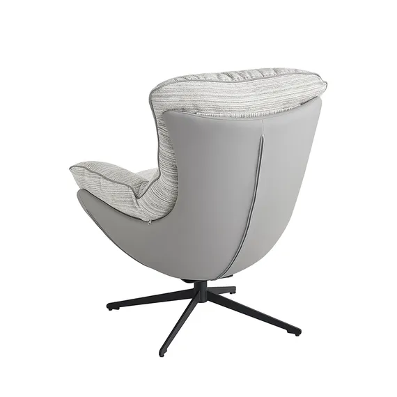 Кресло HUG серый в полоску, экокожа, шенилл