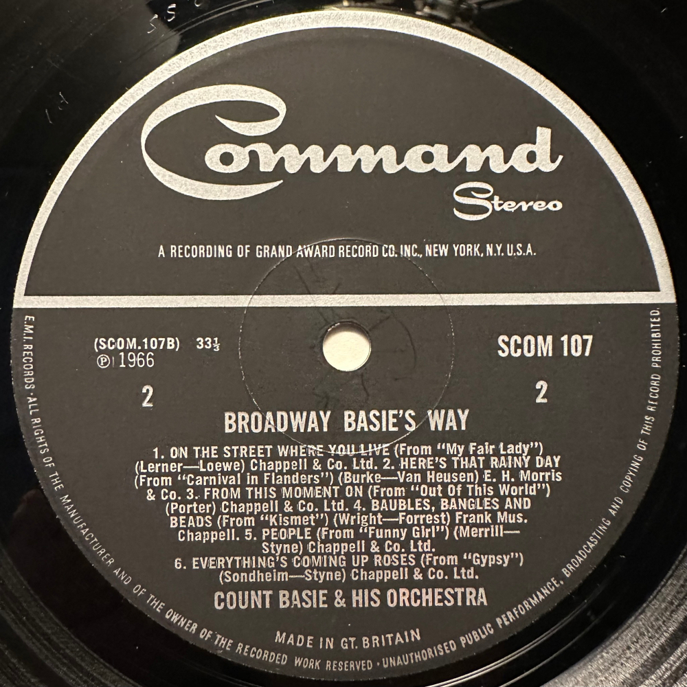 Count Basie And His Orchestra - Broadway Basie's Way (Англия 1967г.)