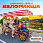 Семейный велосипед, шестиместный, фиолетовый