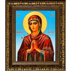 Умягчение злых сердец. Икона божьей матери на холсте.