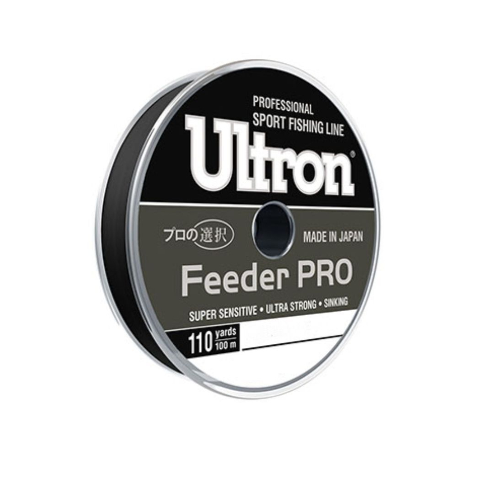 Монофильная леска для рыбалки ULTRON Feeder PRO 0,30 мм, 10,0 кг, 100 м, черная, 1 штука. Товар уцененный
