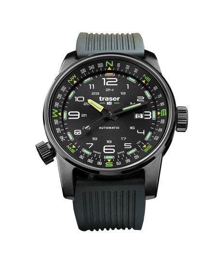 Швейцарские тактические часы Traser P68 Pathfinder Automatic Black 107720 (каучук)