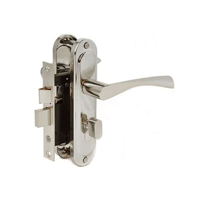 Замок врезной Avers, 0823/60-C-NI, ручка в комплект, цилиндровый, никель