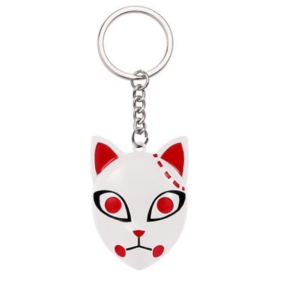 Брелок Истребитель демонов "Маска Танджиро", р-р 6,1х4,5 см (красные ушки)