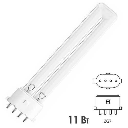Лампа бактерицидная LightBest LBCQ 11W 2G7 специальная безозоновая, кварцевое стекло 700709032