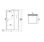 Душевая кабина Niagara Standart ST90/15Q/BL/BK (90х90х200) квадрат,поддон 15см,распашная,проф.черный,без крыши,3 места