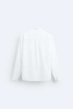 ZARA РУБАШКА ИЗ ЖАТОГО ХЛОПКА, БЕЛЫЙ