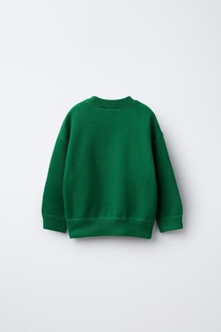 ZARA ОДНОТОННЫЙ СВИТЕР, ЗЕЛЕНЫЙ