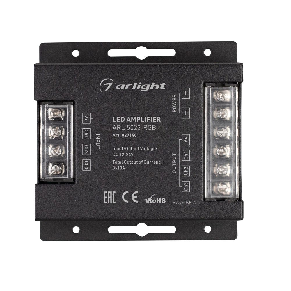 Усилитель ARL-5022-RGB (12-24V, 3x10A, 360-720W) (Arlight, IP20 Металл, 3 года) 027140