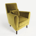 Кресло мягкое Грэйс Z-7 (Желтый) на высоких ножках с подлокотниками в гостиную, офис, зону ожидания, салон красоты.