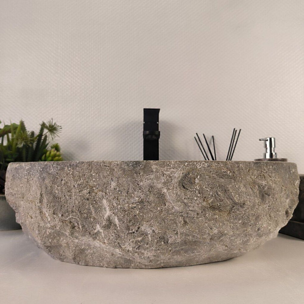 Каменная раковина из мрамора Erozy Grey EM-04749 (51*41*15) 0188 из натурального камня