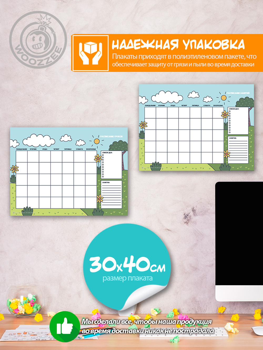 Набор расписание уроков + расписание занятий "Солнечный луг"