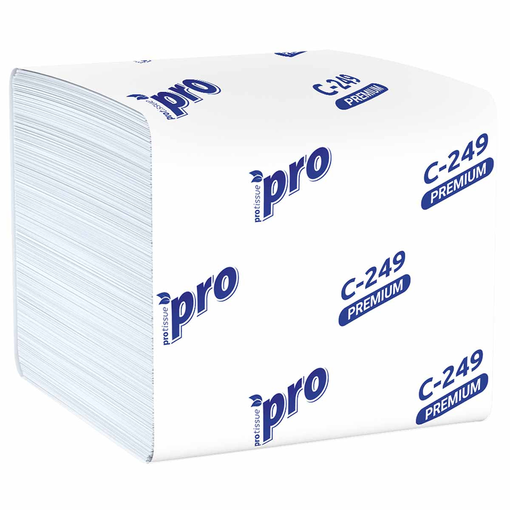 Туалетная бумага листовая Protissue Premium С249 V- слож. 2-х сл. 250 л белая 1 шт. /40