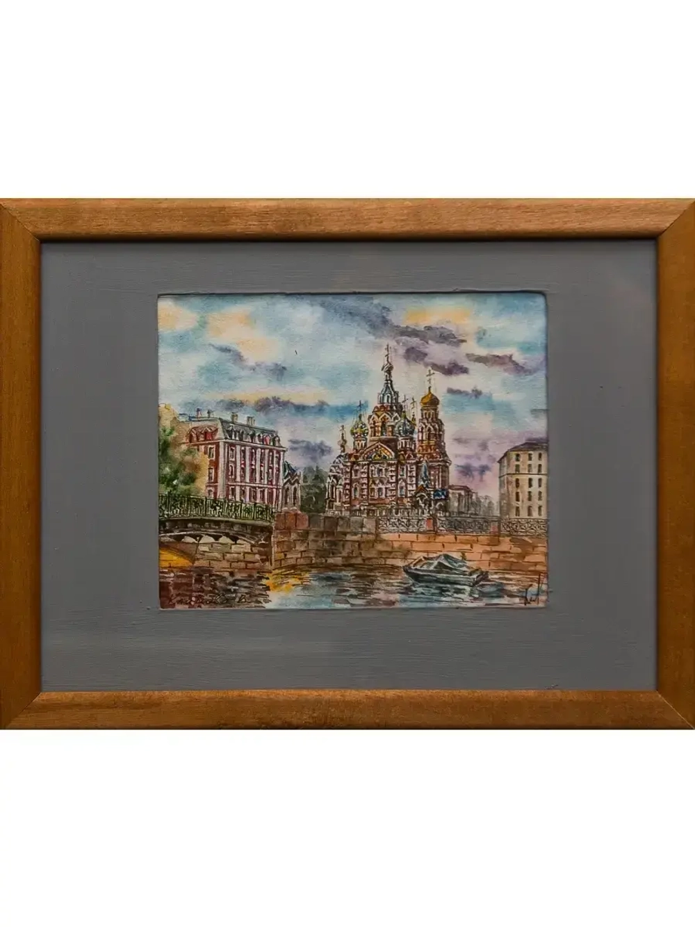 Картина акварель Мойка. Спас Климова
