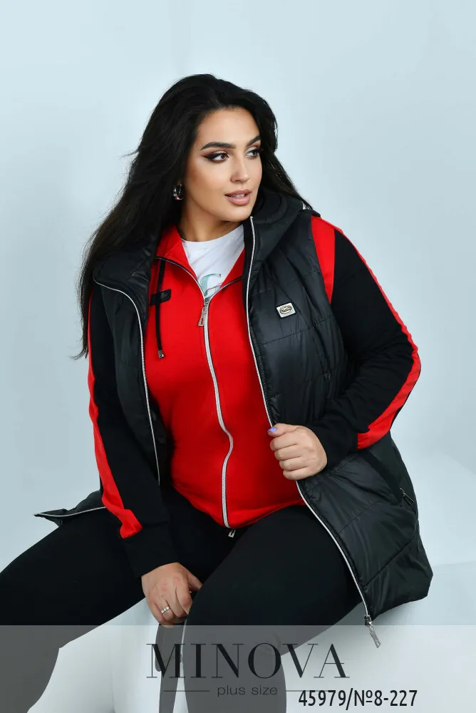Костюм 8-227-красный-чёрный Minova