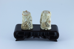 Сет нэцкэ Дзюродзин и Фукурокудзю на подставке