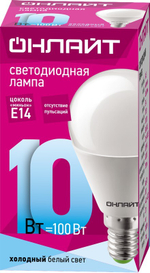 Лампа светодиодная 10Вт Е14 шар OLL-G45-10-230-4K-E14