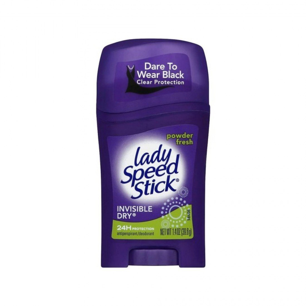 LADY SPEED STICK Део-стик 50 мл POWDER FRESH INVISIBLE DRY/СВЕЖАЯ ПУДРА НЕВИДИМАЯ СУХОСТЬ B&W*12 eng
