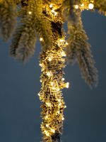 Заснеженная елка на ножке «Торшер» с гирляндой встроенной (Литая хвоя) 210 см / 2,1 м