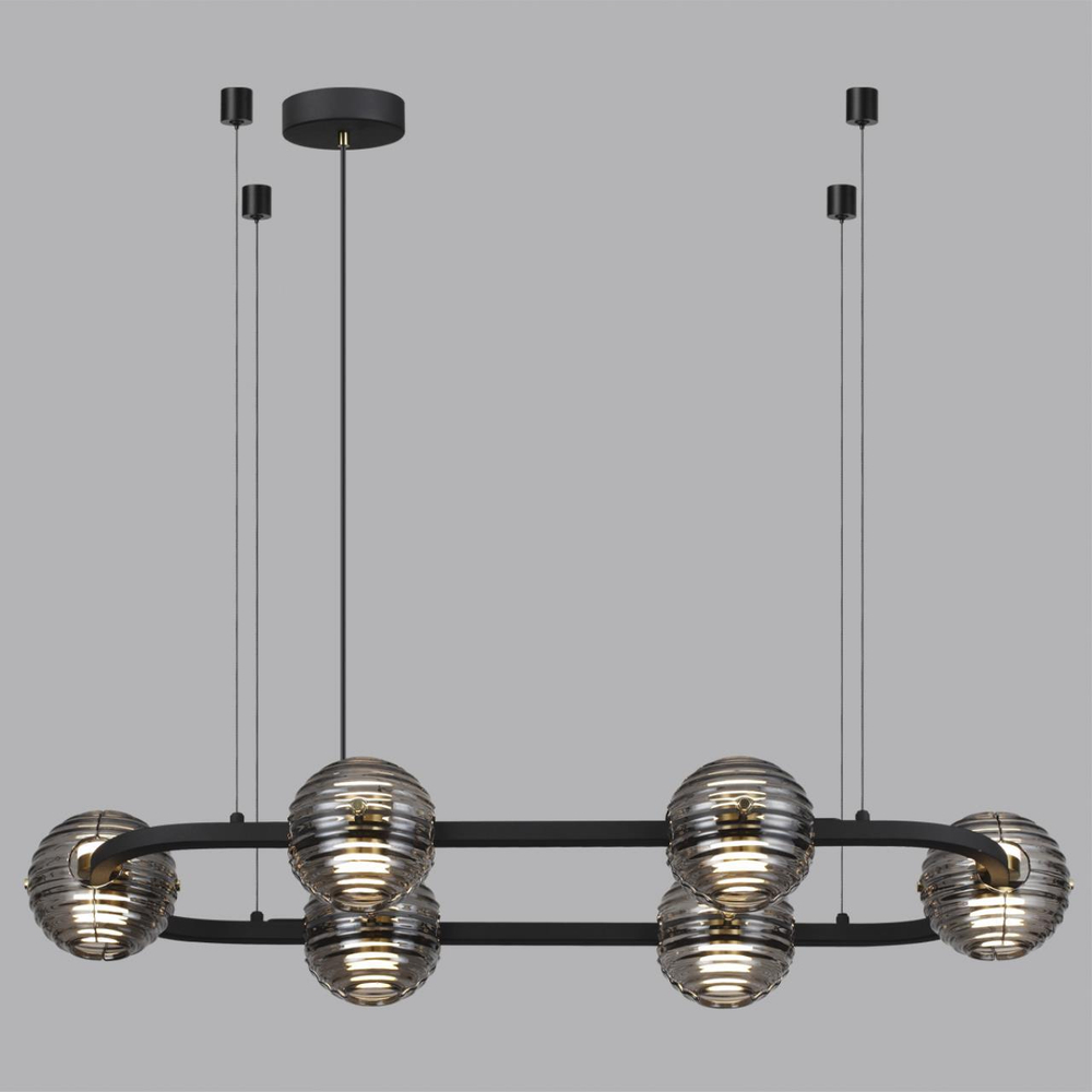 5041/60LA L-VISION ODL24 543 черн./золото/дымчатый/металл/стеко Люстра LED 60W 4000К 1526Лм TRONI