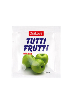 Съедобная гель-смазка TUTTI-FRUTTI для орального секса со вкусом яблока,4 гр по 20шт в упаковке