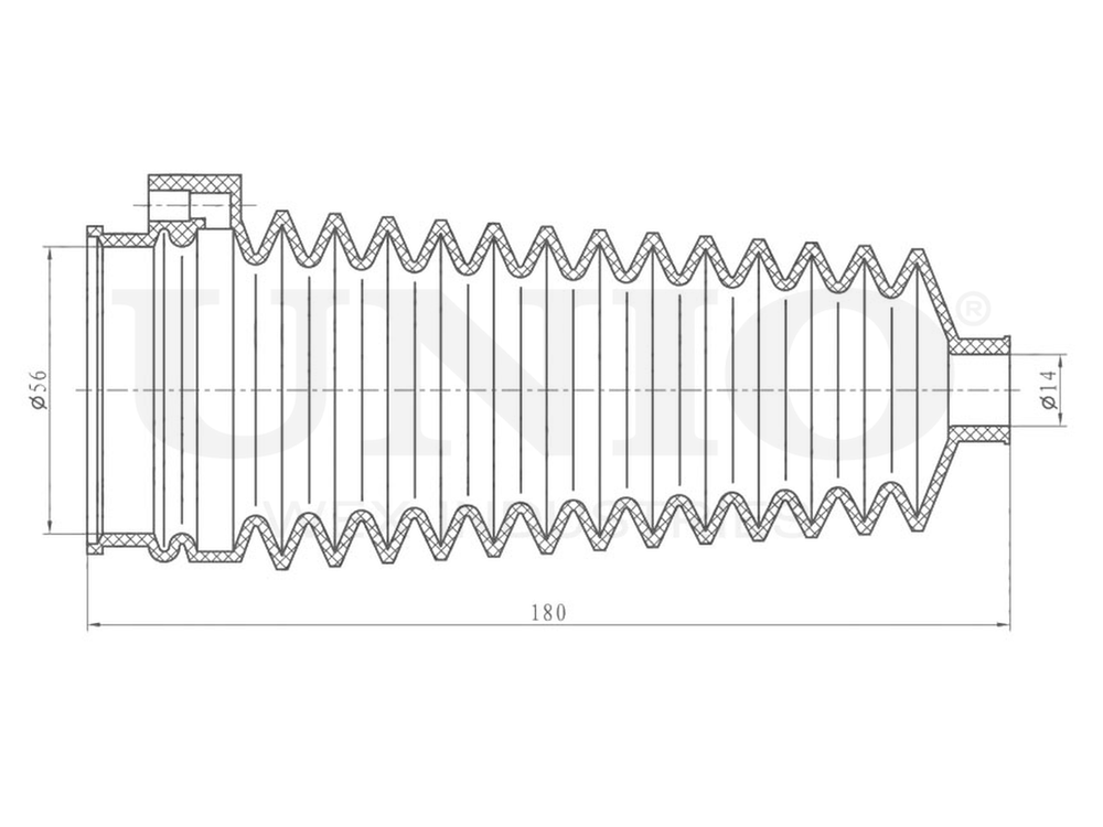 Пыльник рулевой рейки UNIO DUC-20028